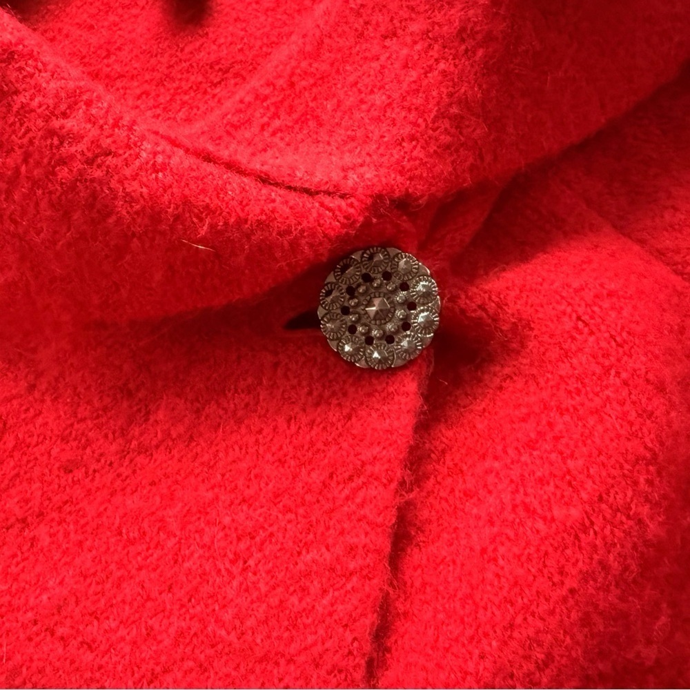Adrienne Vittadini Vibrant Red Cowl Neck Sweater jacket XS - Picture 4 of 8